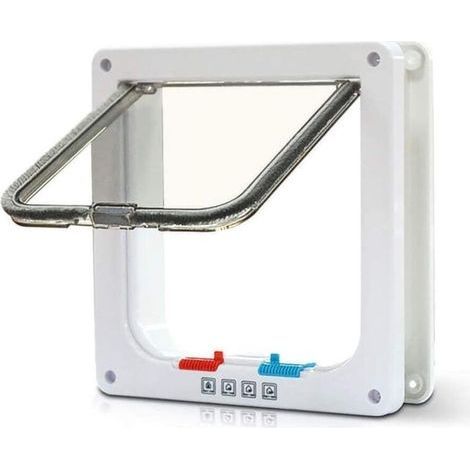 Memkey – 4-position cat flap with tunnel – Lockable for cats and dogs – Easy installation – Dimensions 14.5 x 15 cm – Max weight 7 kg (1/5)