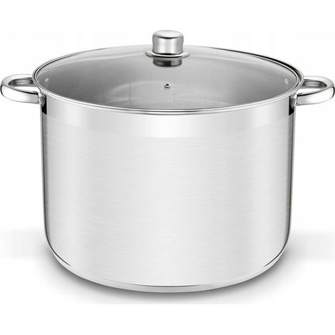 Großer Topf mit Deckel, Edelstahl, 20 l, für Gastronomie