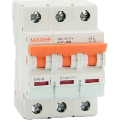 Interruttore automatico su guida DIN 3P 16-125A MAXGE Alpha+ 16 A