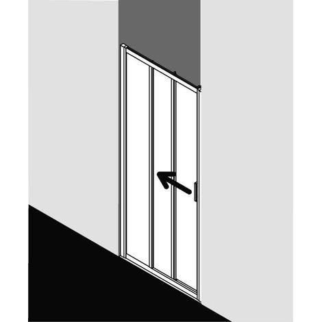 Kermi LIGA porte coulissante G3L 1100 x 2000mm argent ultra brillant verre trempé transparent (1/5)