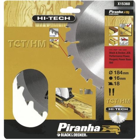 PIRANHA - BLACK&DECKER - LAMA 18 DENTI EXTRA TCT 184X16MM