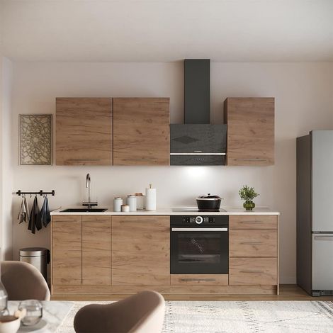 Mueble de cocina Fame-Line, Roble dorado/Roble dorado, 230 cm, ET Mármol, Vicco (1/5)
