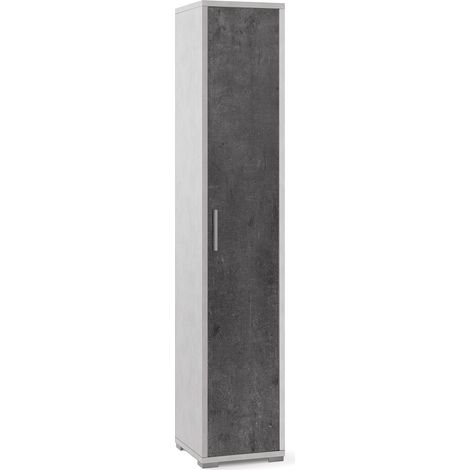 Armadio 1 Anta 39x199x41 cm Ossido Bianco/Ossido Nero (1/3)