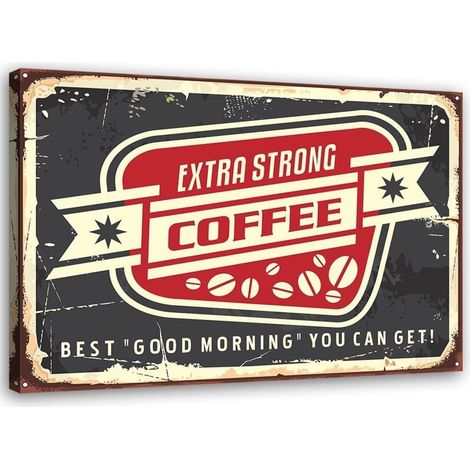 Tableau sur toile Panneau Coffee Retro 90x60 (1/4)