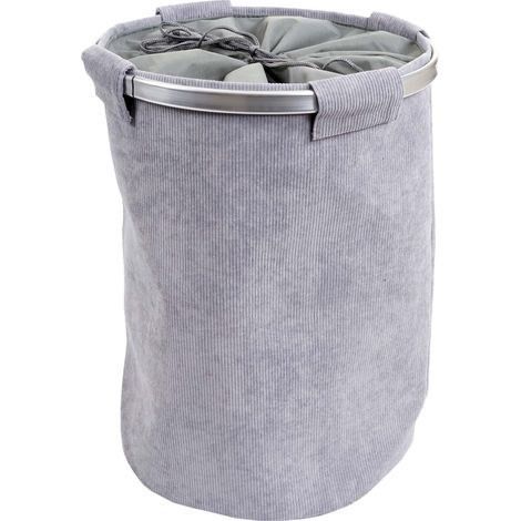 [NON UTILIZZATO] Cesta borsa portabiancheria HHG-240 tessuto, a coste 65l grigio