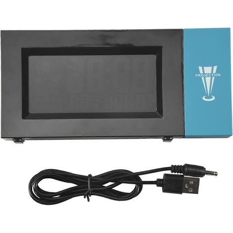 Réveil numérique à projection avec date, fonction snooze, rétroéclairage LED à angle réglable. (1/5)