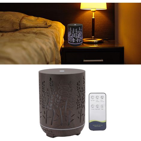 Humidificateur 300 ml aspect bois, télécommande, humidificateur d'aromathérapie, veilleuse intégrée, diffuseur d'aromathérapie aspect bois, 100-240 V, norme européenne (1/5)