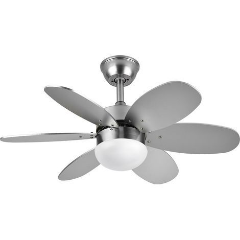 Ventilador de techo "Alves" con control remoto 2xE27 (20W motor DC 45dB) IP20 color níquel y haya