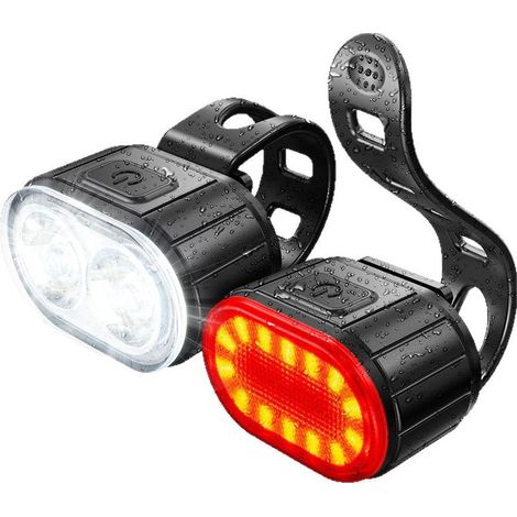 Leistungsstarkes Fahrradlicht – USB-wiederaufladbare LED-Leuchte (6 Modi) vorne/hinten, ideal für Mountainbikes und Fahrräder (1/5)