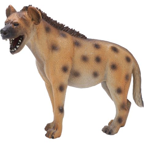 Figurine Hyène Détaillée Style Sauvage Ornement Bureau Petit Animal en Plastique pour Décoration Intérieure (1/5)