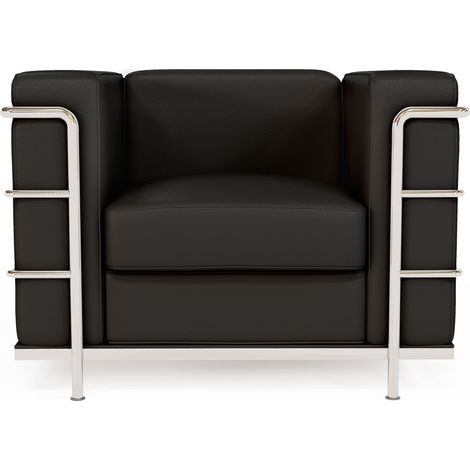 Design-Sessel - Bezogen mit veganem Leder - Lecur Schwarz (1/4)