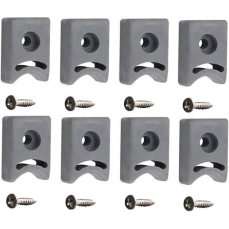 Lot de 8 patins de porte coulissante en caoutchouc pour porte de douche - 26 mm - Positionnement carré pour une meilleure sécurité (1/5)