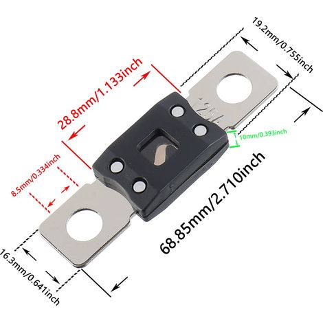 400A MEGA Fusible à Courant Élevé AMG 400 Ampères à Boulonner Pour Voitures, Camions, Véhicules de Construction, Autobus, Caravanes (2 Pièces) (1/4)