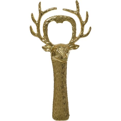 Kaemingk – Décapsuleur de Noël cerf doré, hauteur 13,5 cm, largeur 7 cm, métal