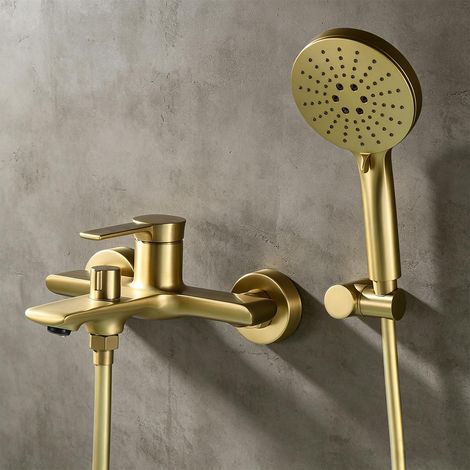 Robinet Baignoire avec Douchette 3 Fonctions,Mitigeur Baignoire Laiton (1/5)