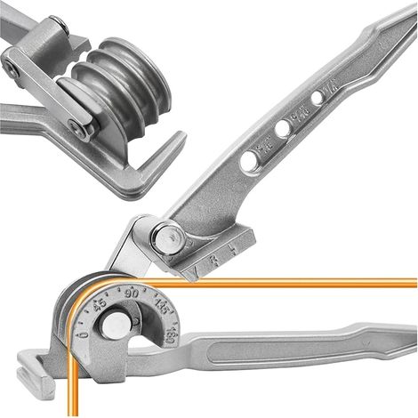 cintreuse manuelle Outil de cintrage de tubes - Cintrage manuel de tubes OD 3 tailles 1/4" 5/16" 3/8" Type de levier à 180 degrés Coude robuste Cuivre Laiton Aluminium (1/5)