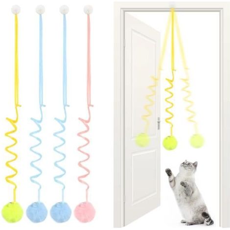 Jouet Chat Interieur Jeu Chat Chaton Interactif Porte Suspendue Jouet pour Chat Jeux avec Ressorts pour Chat D'appartement(4 (1/4)