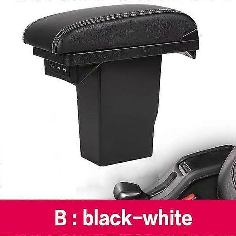 Boîte de rangement centrale pour Peugeot 2008 avec accoudoir adaptable - Noir et blanc (1/4)