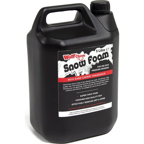 Wolf Chem Snow Foam Wax & Shampoo, 5L Cherry, Car Wash & Valeting, Thick Clinging Foam (1/5)
