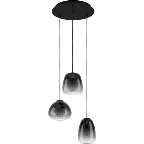 [GEBRAUCHT] B-Ware Eglo Hängeleuchte Hängelampe Lampe Leuchte Aguilares Rauchglas 3 Flammig Ronde