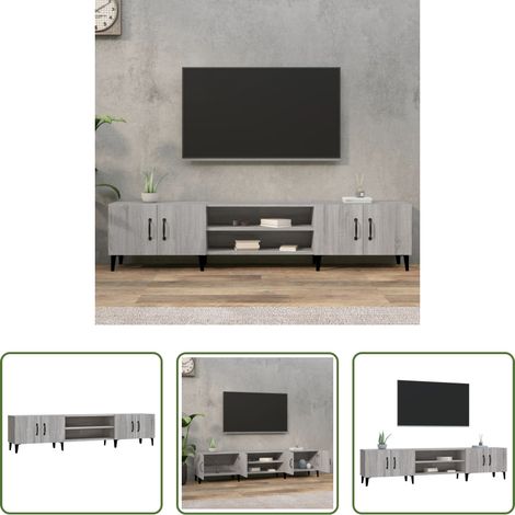 Meuble tv décoratif -  Meuble TV sonoma gris 180x31,5x40 cm bois d'ingénierie (1/5)