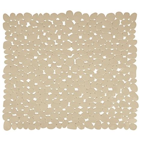 MSV 140895 - Tappetino per Vasca da Bagno, in PVC, Effetto a ciottoli, 53 x 53 x 0,1 cm, Colore Beige (1/3)