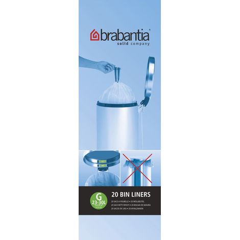 Brabantia Sacchi della Spazzatura Bianchi 30 Litri 20 Sacchi