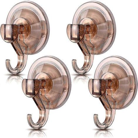 Support de couronne transparent réutilisable avec verrouillage à clé, crochets muraux, fenêtres et douche robustes sous vide (4) (1/5)