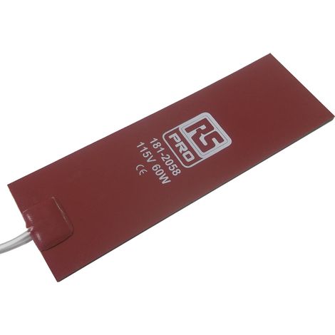 Tapis chauffant en silicone Rectangle RS PRO, 115 V c.a., 60 W, 50 x 152mm ( Prix pour 1 )