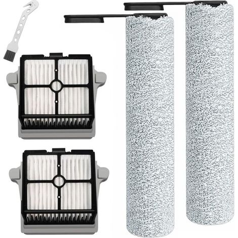 Brosse à rouleau + filtre Pièces de Rechange pour Tineco FLOOR ONE S7 Pro/S6 (Version 1) aspirateur,ensemble d'accessoires 2 rouleaux de brosse + 2 filtres,FW200700DE/FW200300US/FW110700DE/FW110500US (1/5)