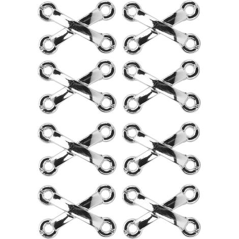 Lot de 50 rivets en forme de X, en alliage de zinc, pour lettres, arches, ponts, chapeaux et accessoires décoratifs décontractés (14 x 20 mm), avec clous plats en fer de 4 mm. (1/5)