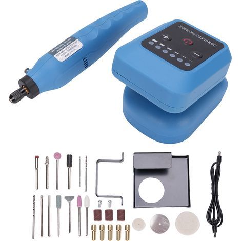 Meuleuse électrique 6 vitesses réglables 6000 à 18000 tr/min, ensemble d'alimentation sans fil Rechargeable pour le meulage, la sculpture et le polissage (1/5)