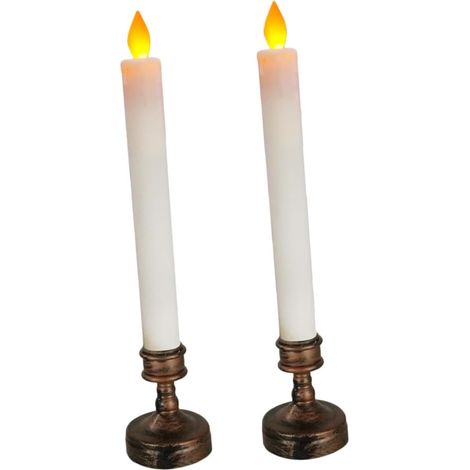 Lot De 2 Bougies Électriques LED Décoratives à Tige Longue Socle - sans (1/5)