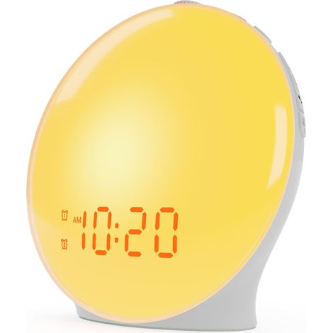 Wake Up Light - Alarm Clock - Sunrise Simulation - Dual Alarm - FM Radio - 7 Natural Sounds - 7 Colors - 20 Brightness Levels - For Bedroom - 1 Unit (1/5)