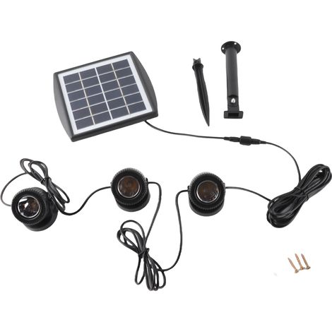 Ortviai Projecteur solaire étanche pour jardin et piscine – BSV-SL503WW, 3 têtes orientables, 2200 mAh