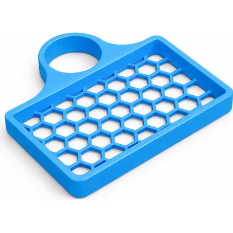 Soporte para esponja para grifo, organizador de fregadero ventilado azul