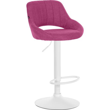 Tabouret de bar Milet en Tissu et Pied métal Violet Blanc (1/5)