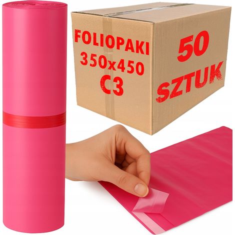 Pink Courier Poly Mailers C3 350x450mm - 50 Stück.