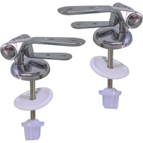 Coppia di cerniere universali per wc copriwc coprivaso sedile ottone cromato (1/2)