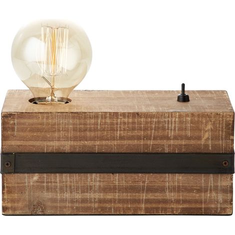 BRILLIANT Lampe Woodhill Tischleuchte antik/schwarz 1x A60, E27, 30W, g.f. Normallampen n. ent. Mit Kippschalter Für LED-Leuchtmittel geeignet (1/5)