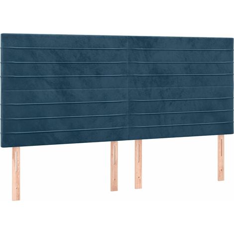 Maison Exclusive - Cabecero Terciopelo Azul Oscuro 200x5x118/128 (1/5)