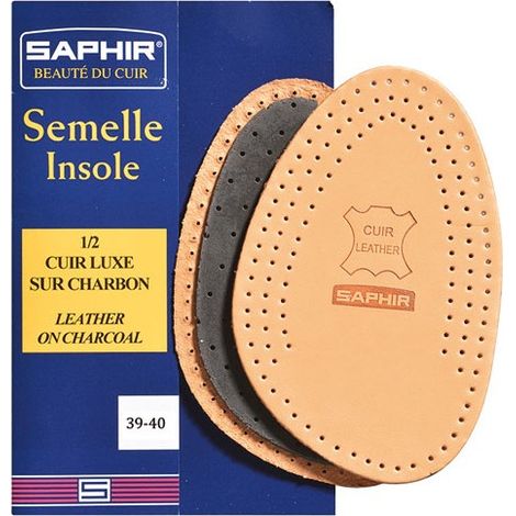 Demi Semelles Cuir Charbon SAPHIR, 39-40