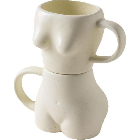 Set de 2 Tazas en Porcelana 32 cl Color Blanco 9 cm - SpazioLuzio