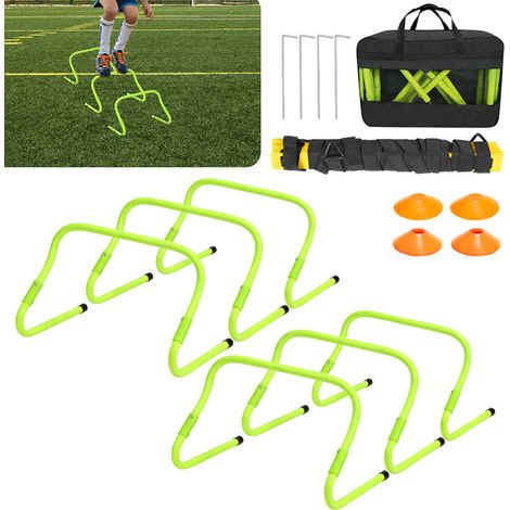 Wolketon Accessoires d'entraînement de football haies de coordination Échelle de coordination Échelle d'agilité Haies de coordination