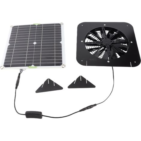 Ventilateur d'extraction solaire 10 W, 34 cm (13,5 pouces), alimenté par panneau solaire, pour chenil, poulailler, serre, camping-car (1/5)
