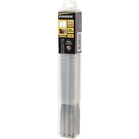 Punta per trapano SDS+ speciale per stipiti a 3 taglienti - confezione da 12 pezzi - DIAGER - 103D06.5L0260 (1/2)