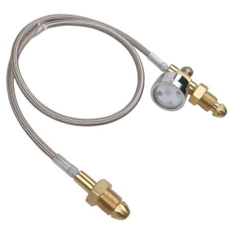 Tuyau adaptateur de transfert de station de remplissage pour bouteille de gaz Argon BS-341 n° 3 (UK), raccord G 5/8", treillis en acier inoxydable haute pression, 90 cm/150 cm (style 4) (1/5)