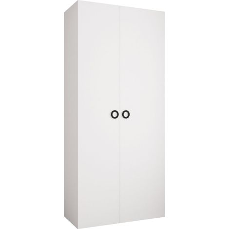 Armario Hartford 540, Blanco, 246x110x52cm, Puertas de armario: Con bisagras, Número de estantes: 6