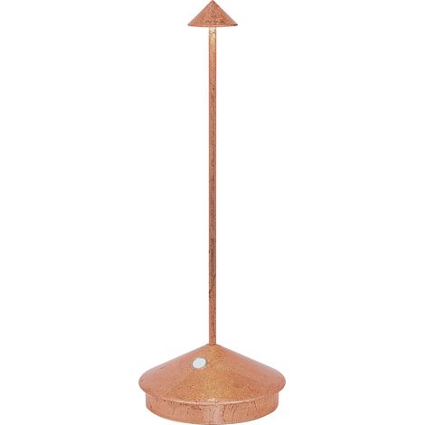 Lampada a led da tavolo Pina Pro Foglia rame ricaricabile e dimmerabile senza fili Zafferano 2200-2700-3000K