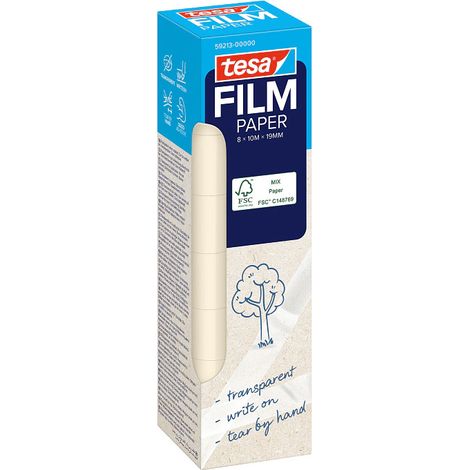 TESA tesafilm PAPER 10 m Carta Trasparente 8 pz